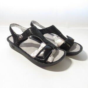 Alegria Kendra Leather Sandals Black  Size 40W (US Size 9.5-10 WIDE) NIB